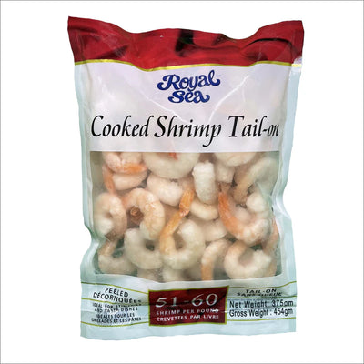 Royal Sea Cooked Shrimp Meat Tail On 454g - Frozen