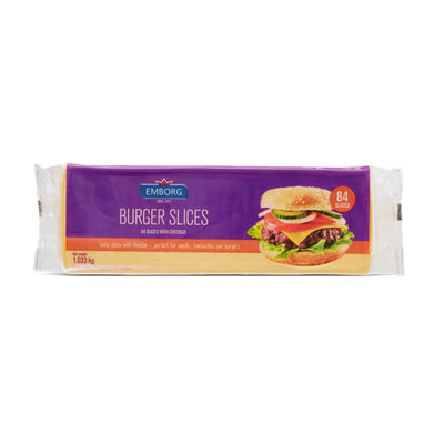 Emborg Yellow Cheddar Cheese Slices 84pcs, 1kg - Chilled