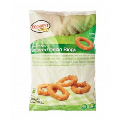 Ecofrost Battered Onion Rings 1kg - Frozen