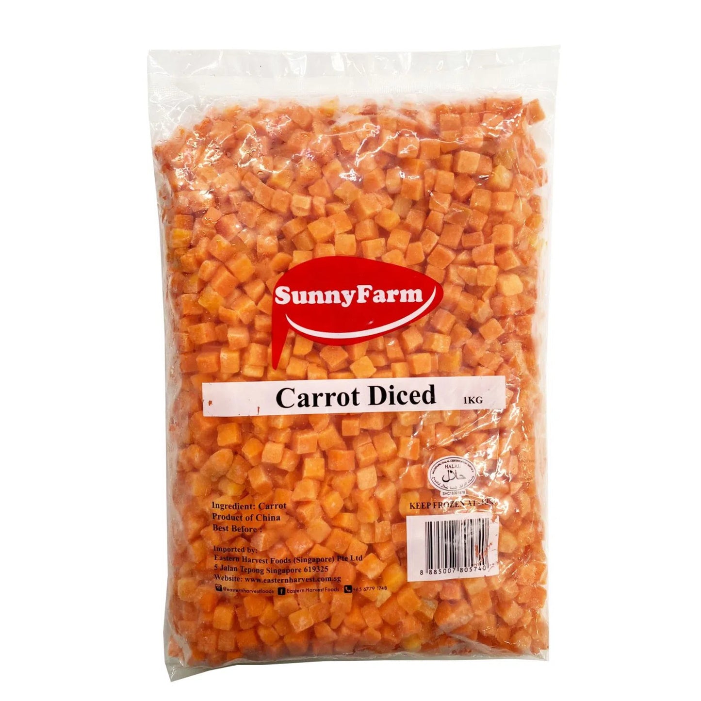 SunnyFarm Diced Carrot 1KG - Frozen