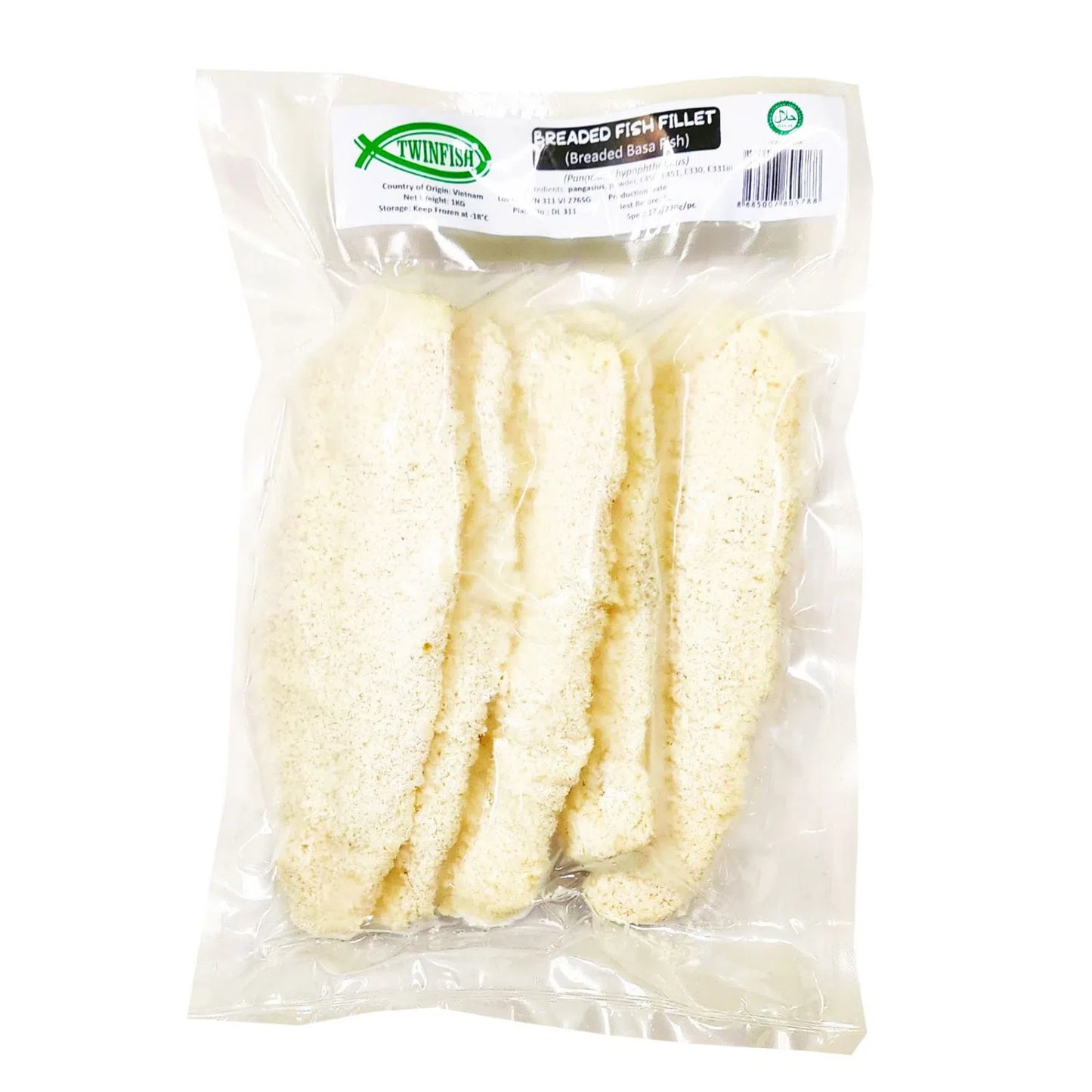 Twinfish Breaded Fish Fillet 1KG - Frozen