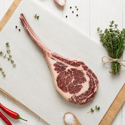 Angus USA Beef Tomahawk Single Rib 1.6kg - Frozen
