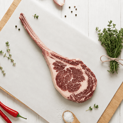 Angus USA Beef Tomahawk Single Rib 1.6kg - Frozen