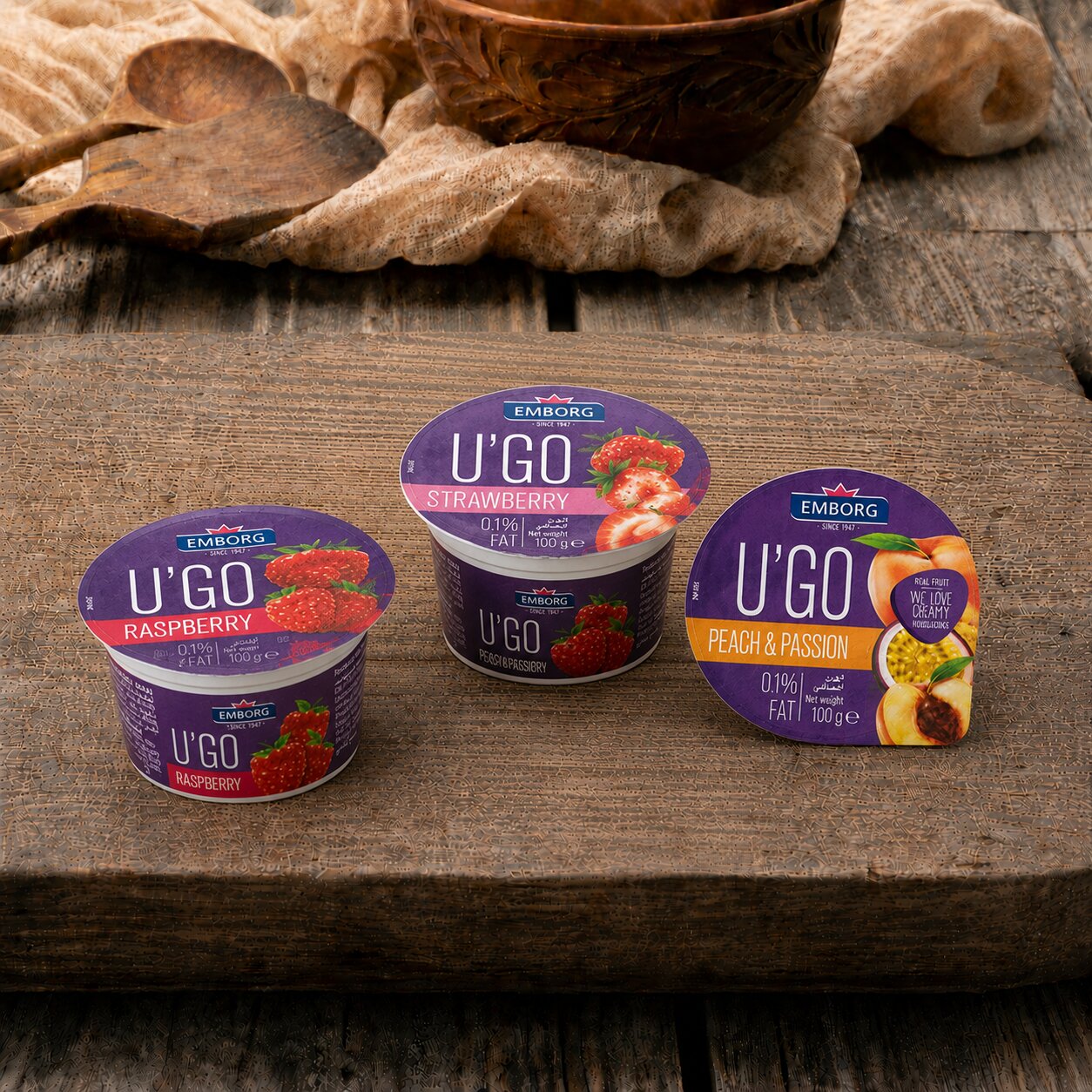 Emborg U'GO Yogurt (Flavors: Strawberry | Raspberry | Peach & Passion) 100g - Chilled