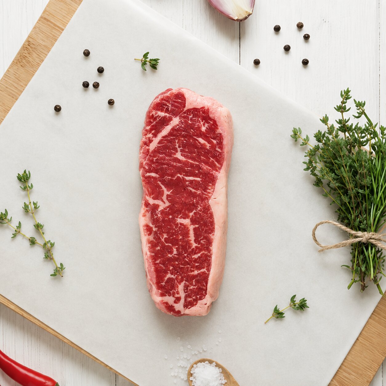Heritage Harvest Australia Grass Fed Beef Striploin Steak Cut 200g - Chilled