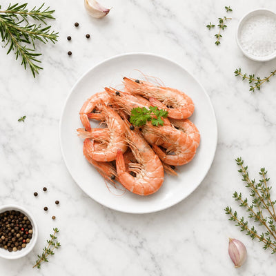 Rich Seas Cooked Prawns Vannamei White Shrimps HOSO 1kg - Frozen