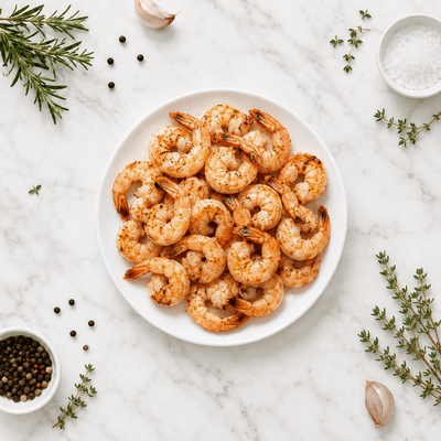 Royal Sea Cooked Shrimp Meat Tail On 454g - Frozen