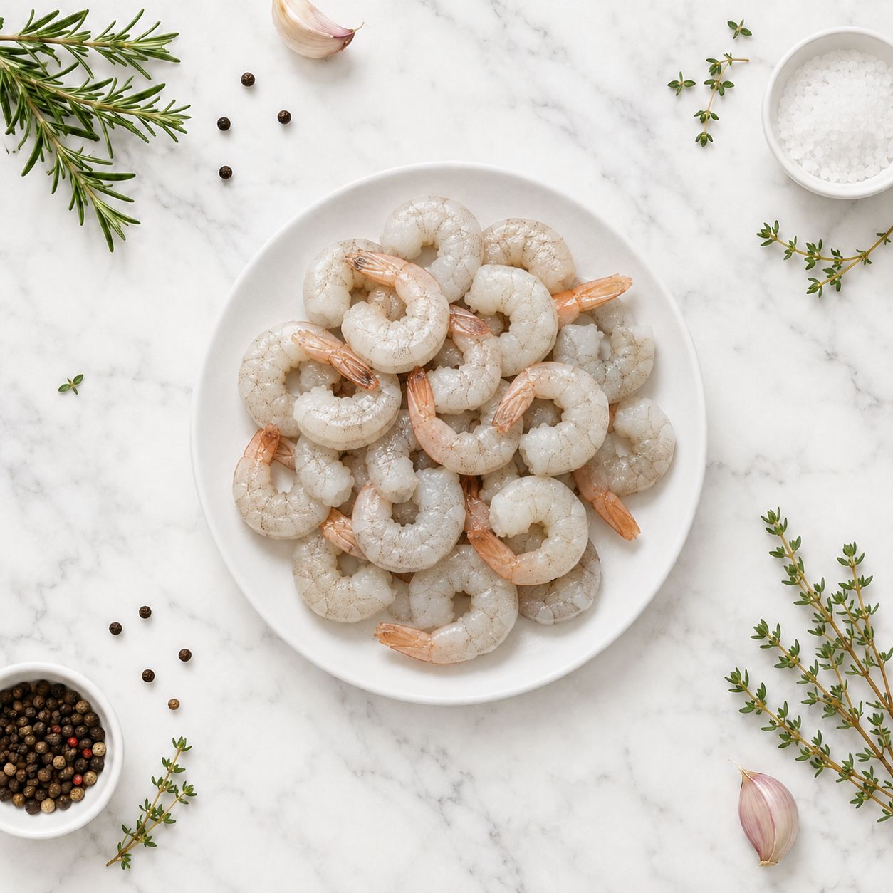 Royal Sea Cooked Shrimp Meat Tail On 454g - Frozen
