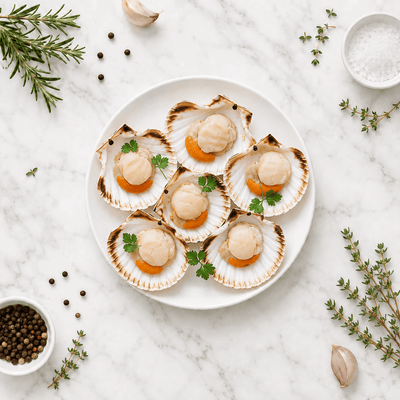 Shioku Large Half Shell Scallop 1kg - Frozen