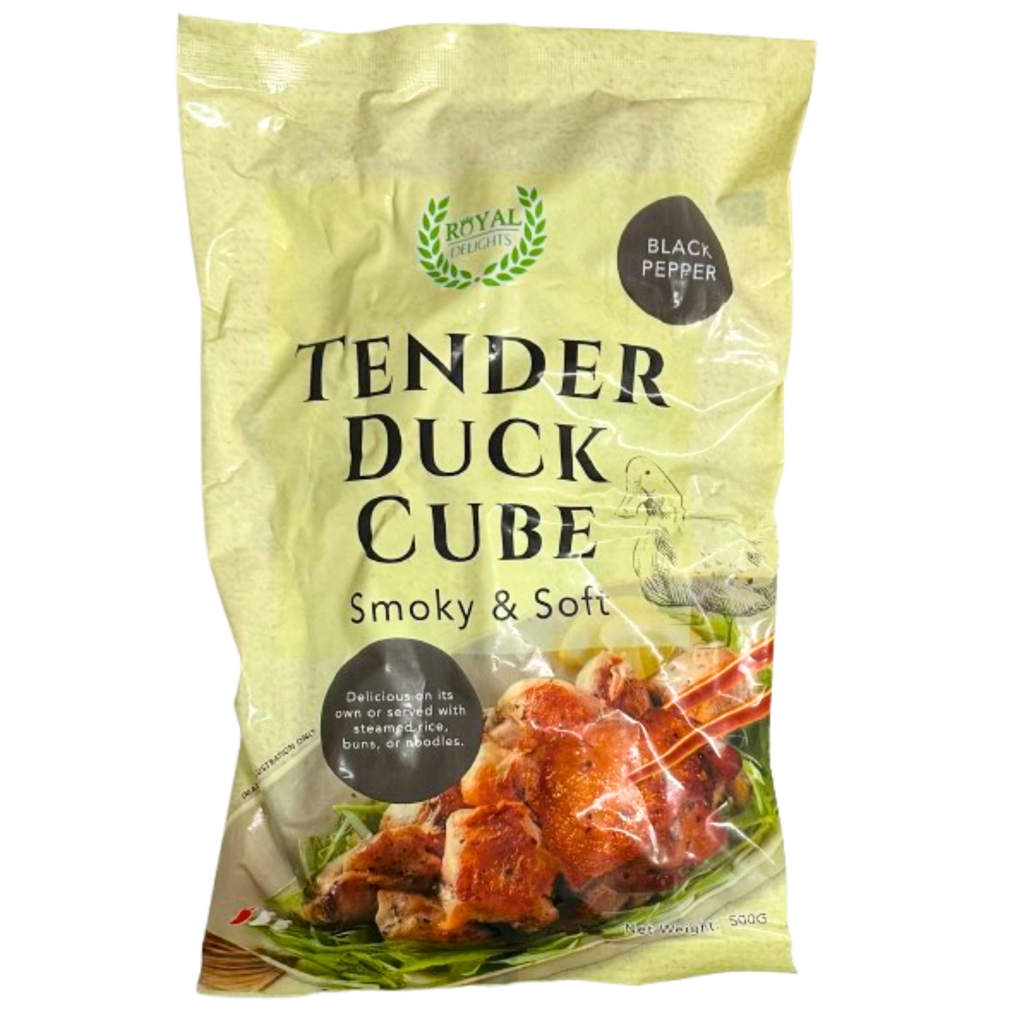 Royal Delights Black Pepper Tender Duck Cube 500G - Frozen