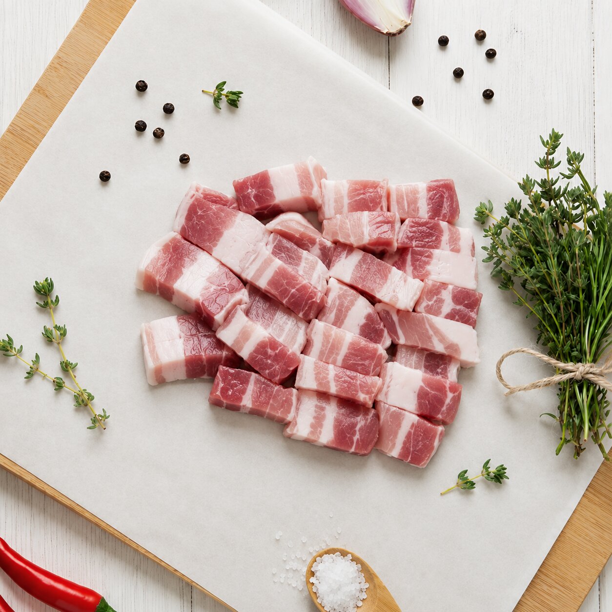 SuperPork Pork Belly Cube 1.2cm, 500g - Frozen