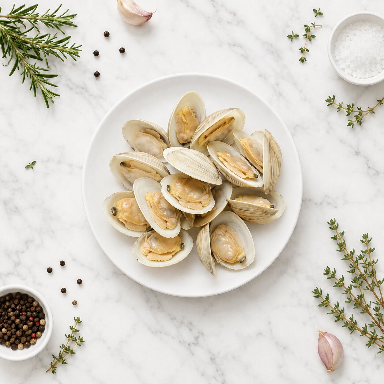 Twinfish Boiled Whole White Clam 1kg - Frozen