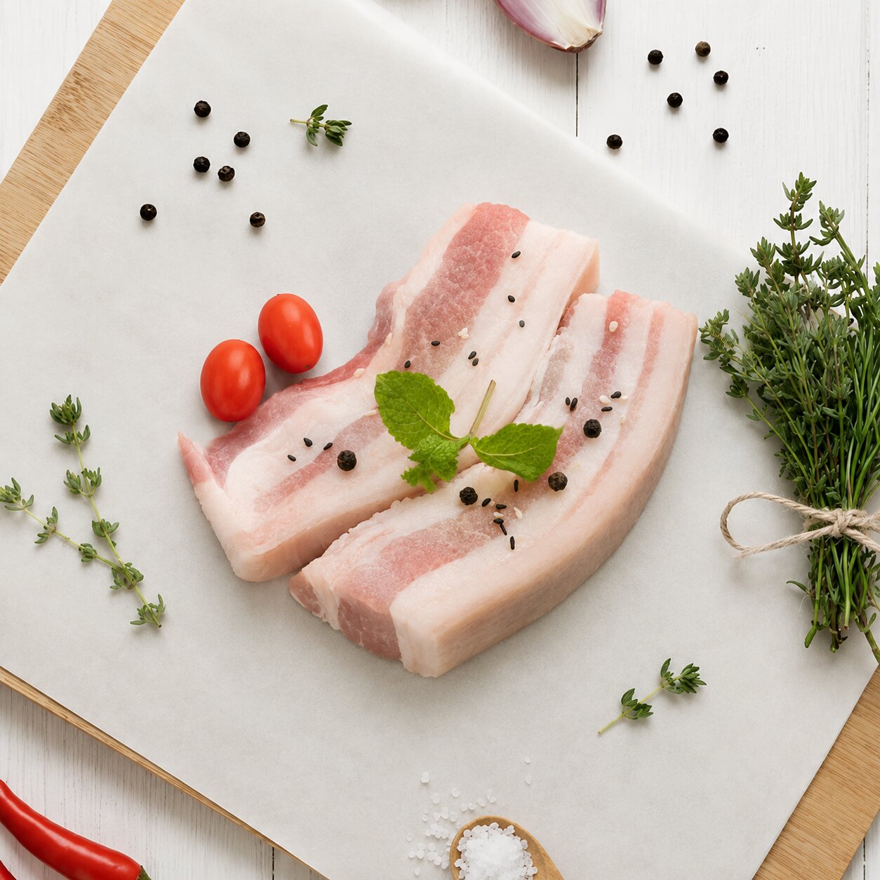 USA Pork Belly Strip 1.2cm, 260g - Frozen
