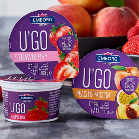 Emborg U'GO Yogurt (Flavors: Strawberry | Raspberry | Peach & Passion) 100G - Chilled